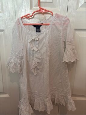 Polo by Ralph Lauren White Girls' Ruffled Lace Tunic Dress